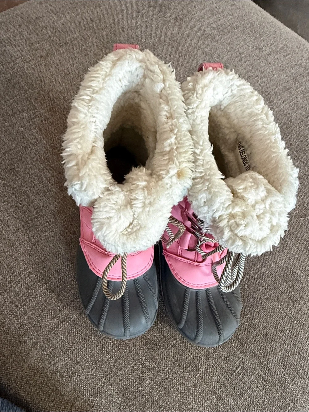 Cat & Jack Kids Snow Boots in Pink and Gray
